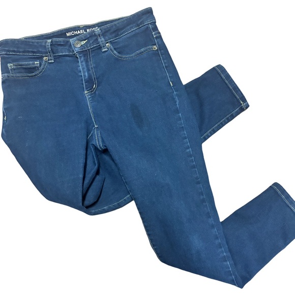 Michael Kors Izzy Skinny Mid Rise Slim Jeans Dark Wash Size 4 - Picture 1 of 9